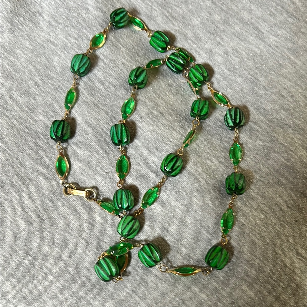 Hong Kong Green Beaded Necklace